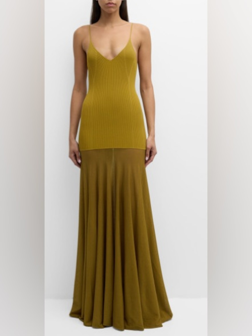 Brandon Maxwell KATYA RIBBED KNIT MAXI DRESS NEW!